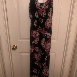 Black Maxi Dress w/ Flowers